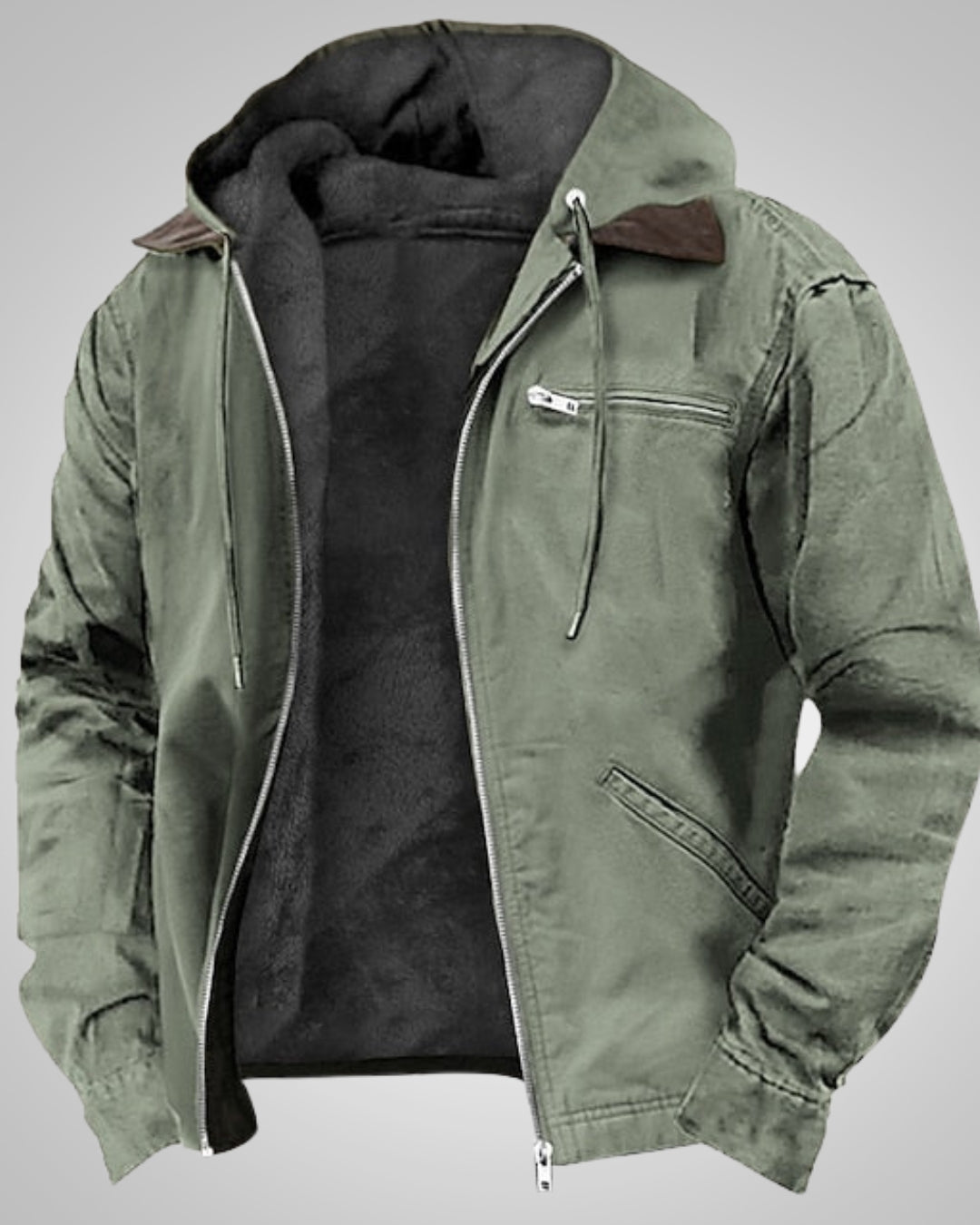 Jan | Herren Casual Bikerjacke mit Kapuze