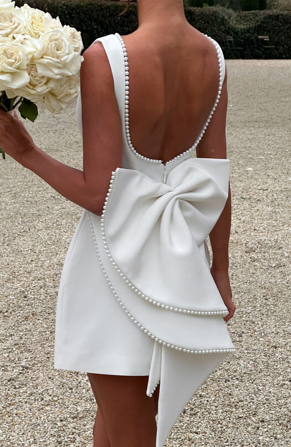 Madeleine | Damen Elegantes Mini Hochzeitsgast Kleid mit Schleife