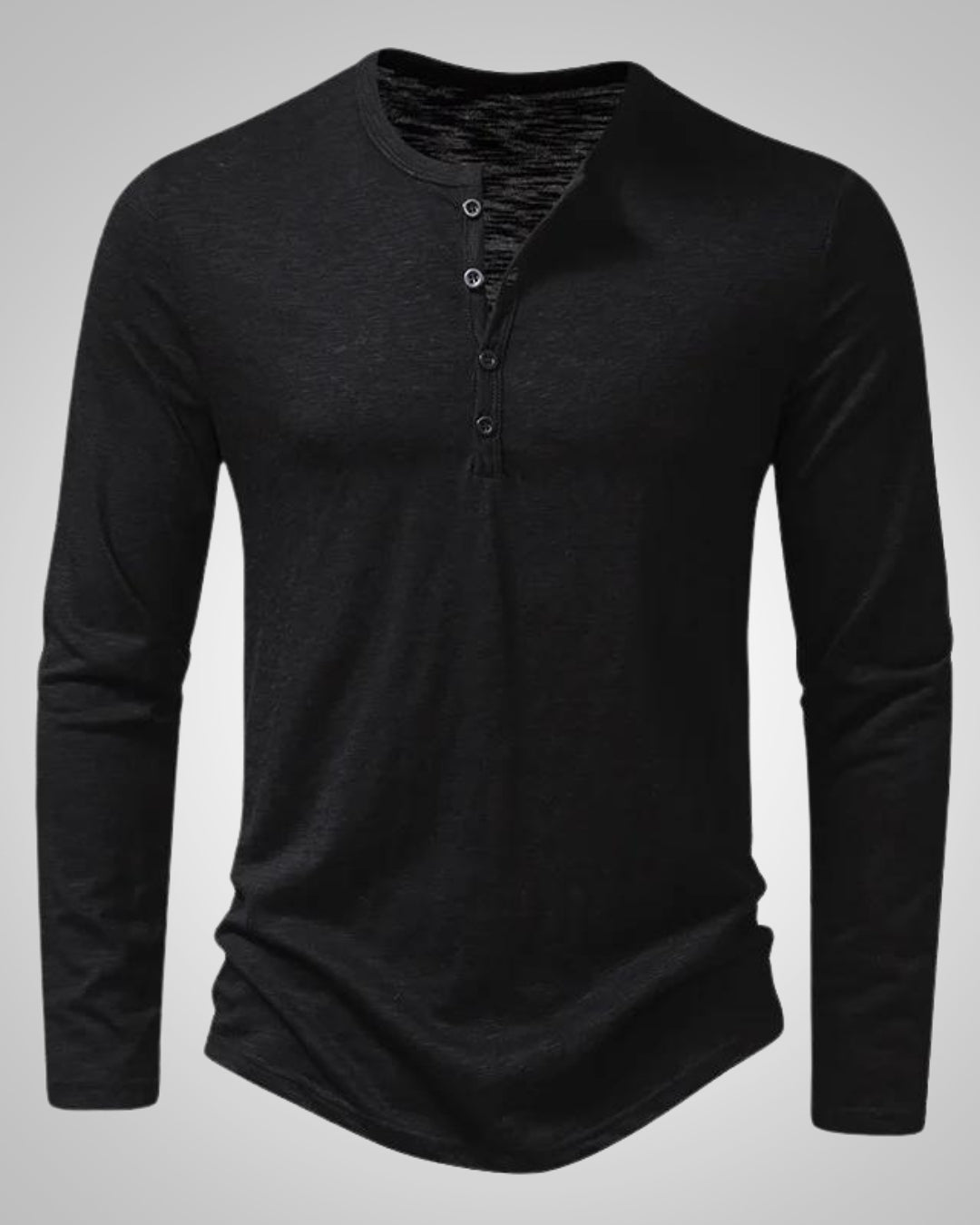 Peter | Herren Slim Fit Langarm Henleyshirt