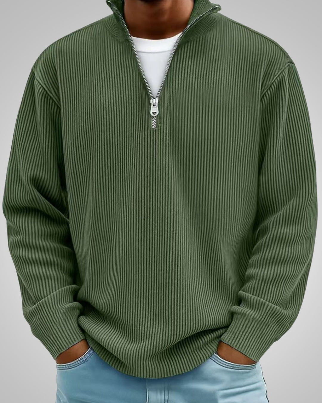 Richard | Herren Casual Half-Zip Strukturpullover