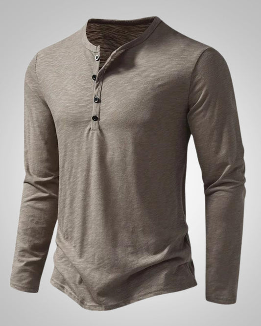 Peter | Herren Slim Fit Langarm Henleyshirt