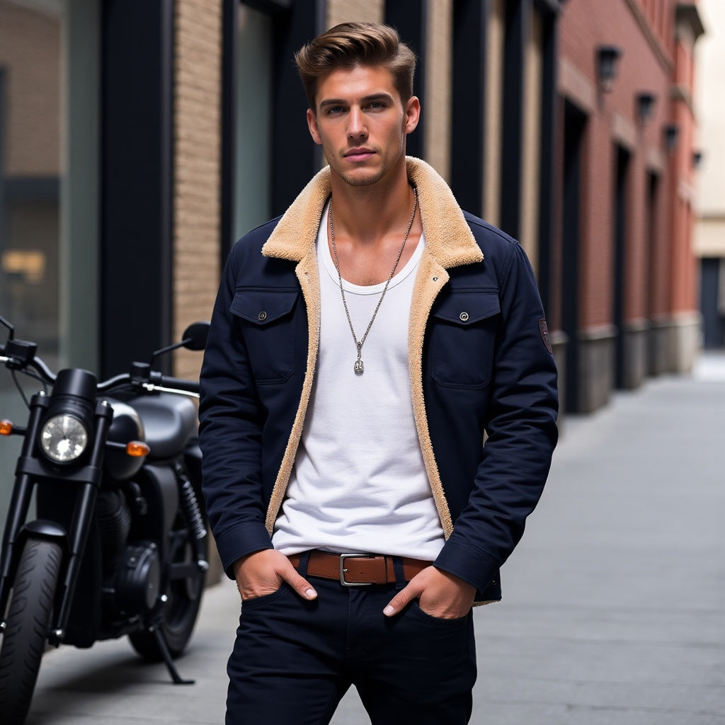 Kevin | Herren Gefütterte Knöpfen Jacke