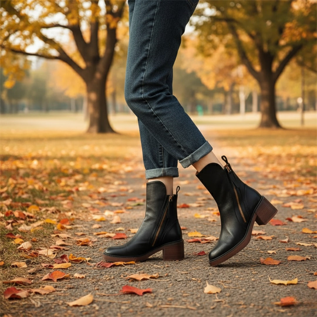 Silvia | Damen Casual Stiefeletten Mit Blockabsatz