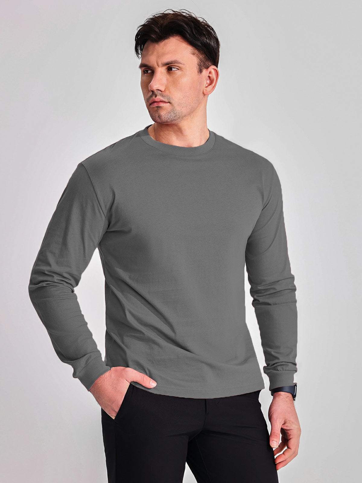 Eric | Herren Casual Slim Fit Langarm T-Shirt