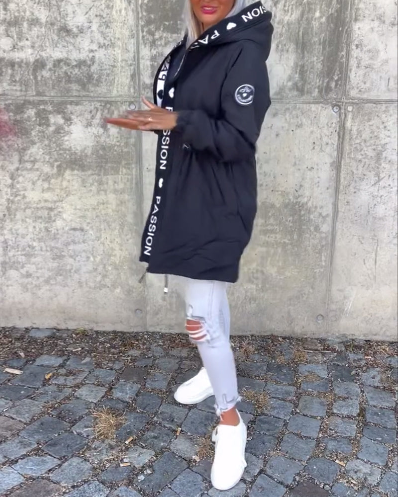 Luisa | Damen Sportliche Taillierte Kapuzenjacke mit Reißverschluss