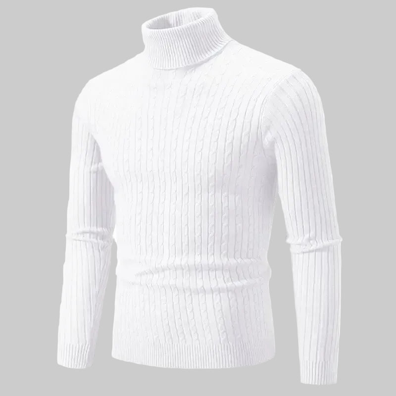 Rehbar | Herren Klassischer Zopfmuster Rollkragenpullover