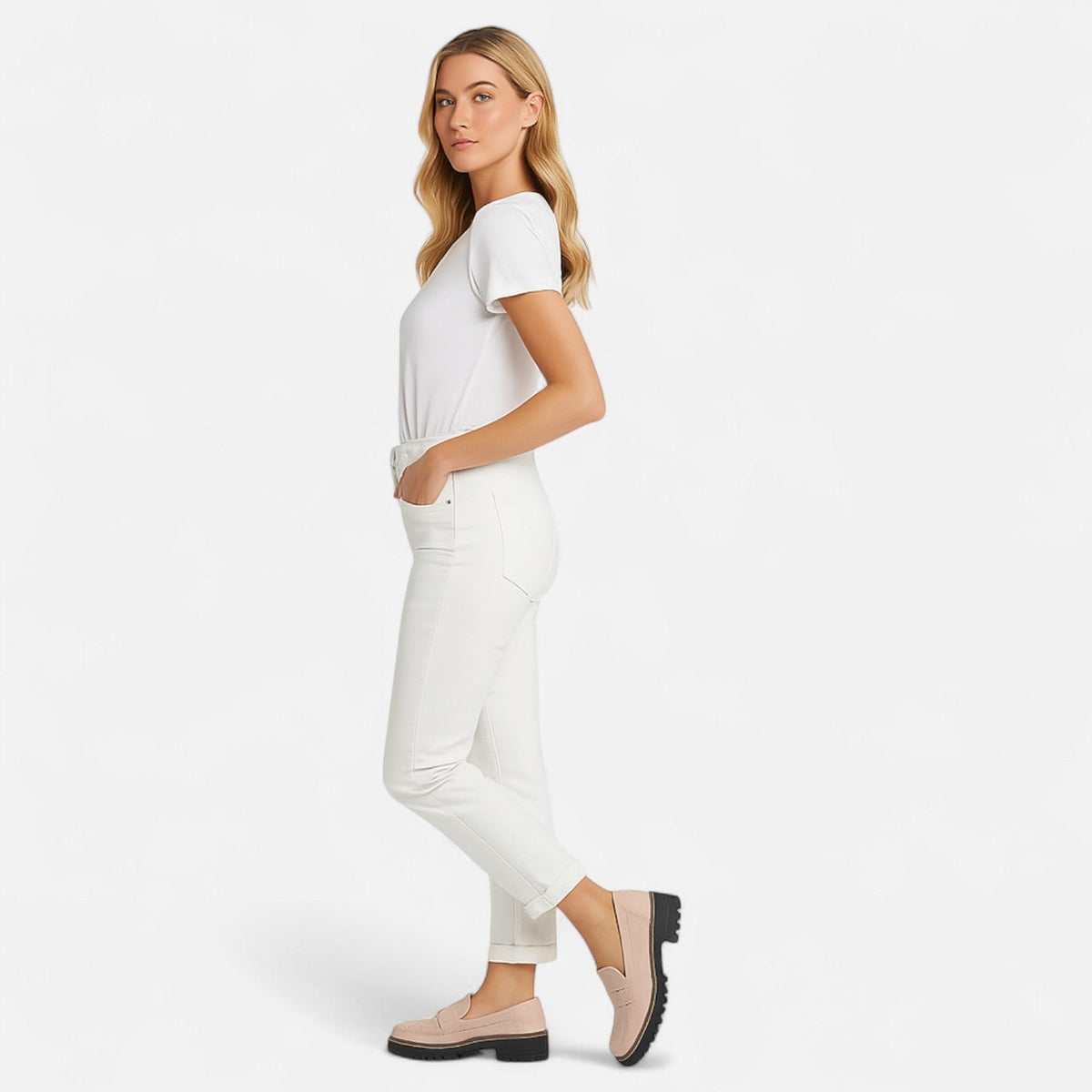 Stefanie | Damen Bequeme Niedrigem Absatz Plateau Loafer