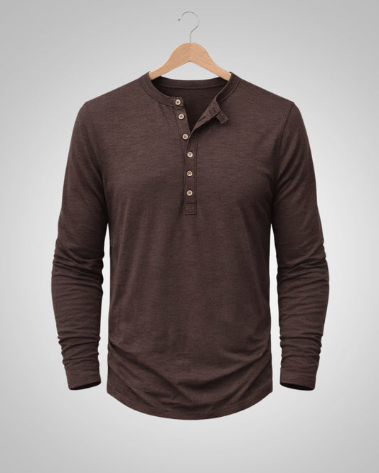Sam | Herren Casual Henley Rundhalsshirt
