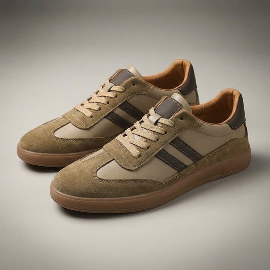 Herren Lässig Schnürung Streifen Sneakers