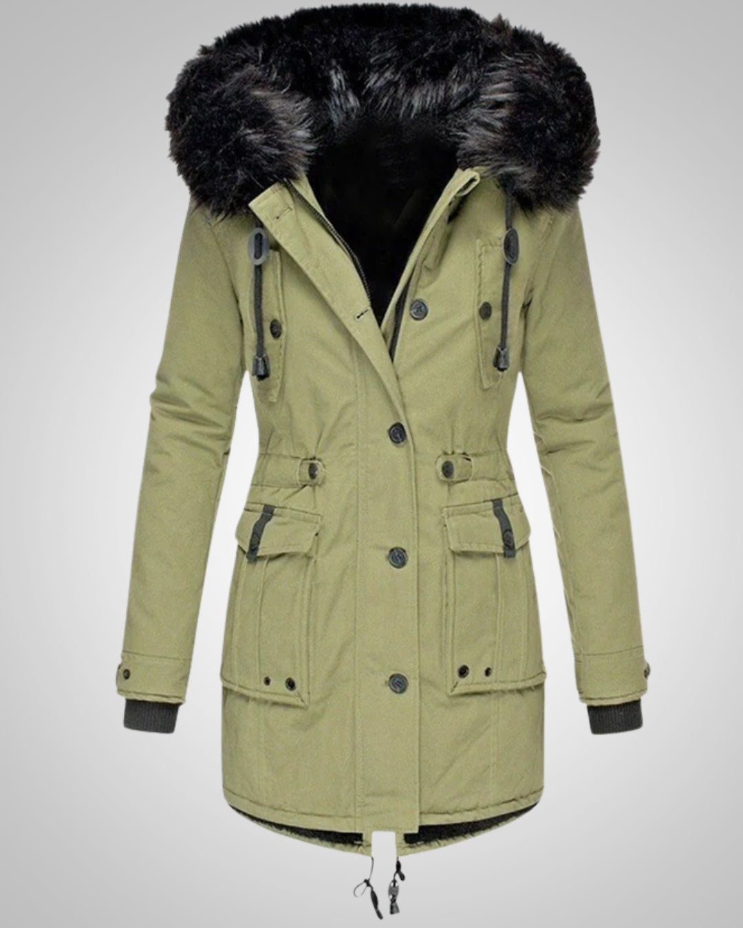 Elena | Damen Gefütterte Winter Parka Jacke