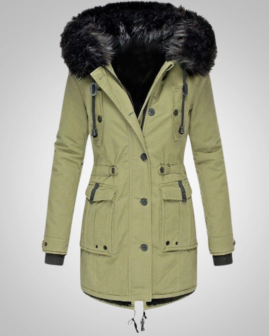 Elena | Damen Gefütterte Winter Parka Jacke