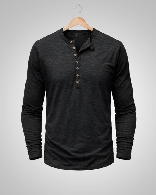 Sam | Herren Casual Henley Rundhalsshirt