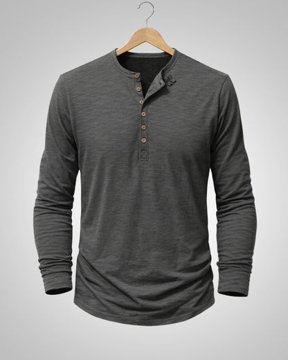 Sam | Herren Casual Henley Rundhalsshirt