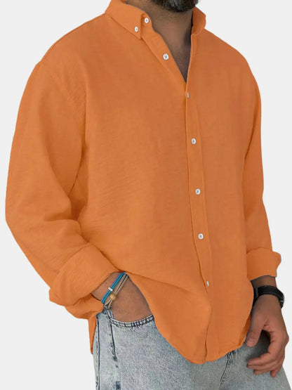 Herren Freizeit Button-Down Langarm Hemd