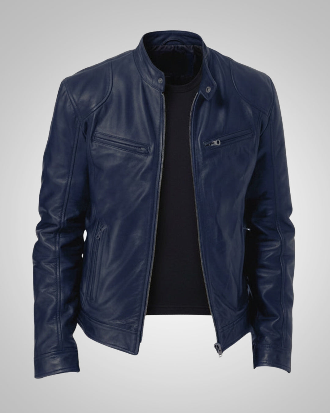 Ralf | Herren Leder-Bikerjacke mit Reissverschluss