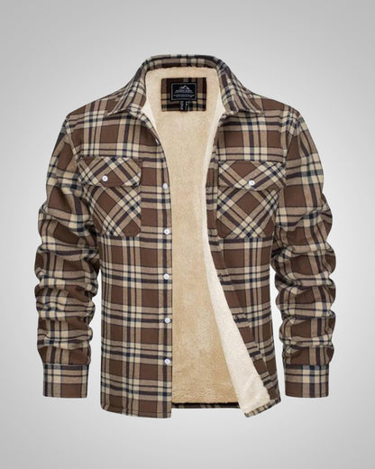 Julian | Herren Gefütterte Karierte Overshirt Jacke