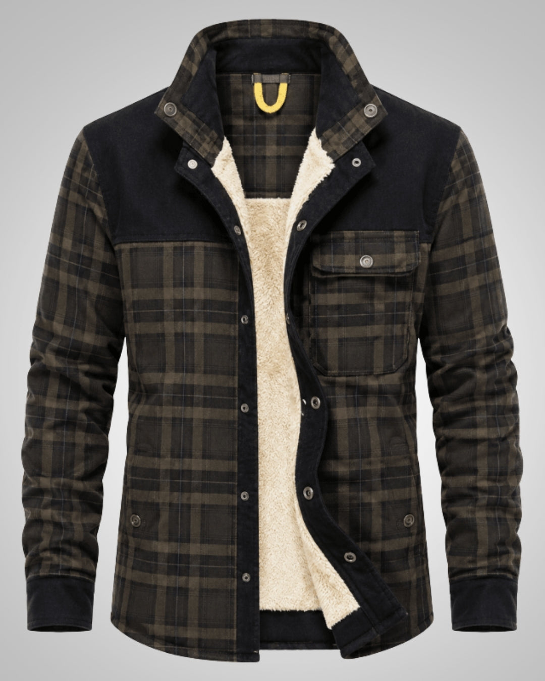 David | Herren Klassisches Karomuster Jacke mit Knöpfen