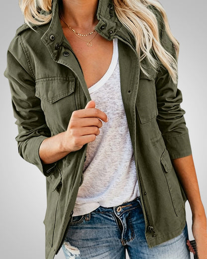 Adeline | Damen Lässiger Herbstjacke mit Taschen