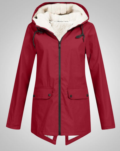 Melanie | Damen Gefütterte Reißverschluss Regenjacke