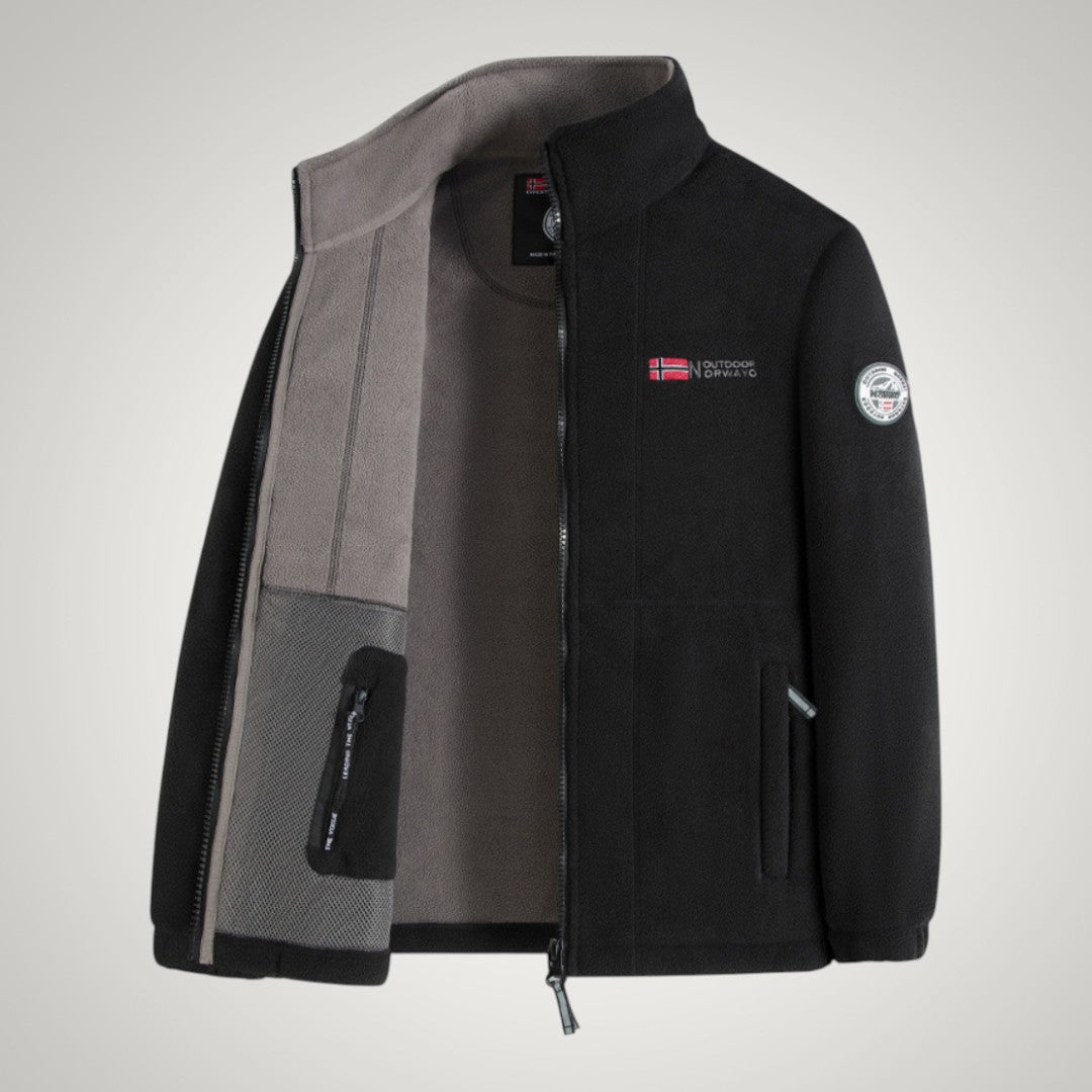 Finn | Herren Sportliche Warme Stehkragenjacke mit Reißverschluss