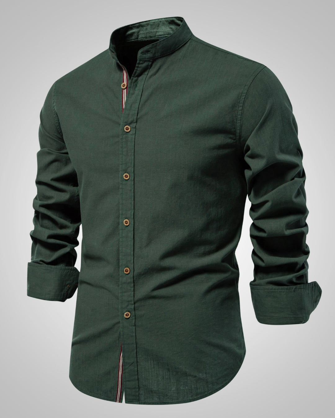 Herren Stehkragen Slim Fit Casual Hemd