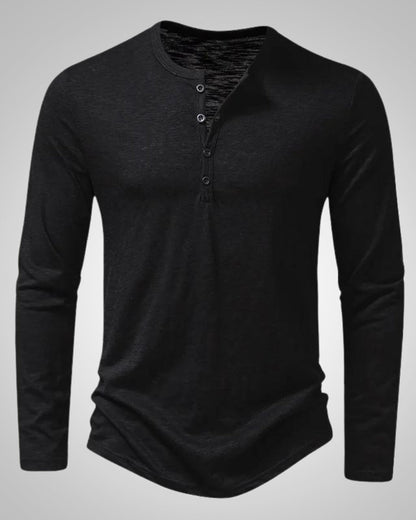 Peter | Herren Slim Fit Langarm Henleyshirt