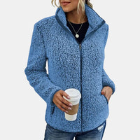 Claudia | Damen Lässige Reißverschluss Fleecejacke