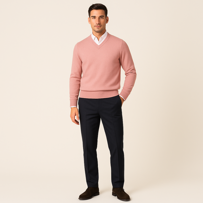 Felix | Herren Klassischer V-Ausschnitt Wollpullover