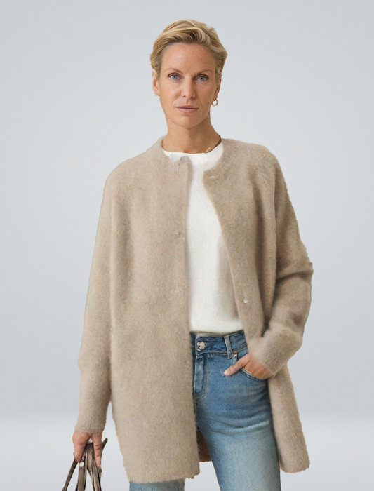Katharina | Damen Klassischer Durchgehende Strickjacke