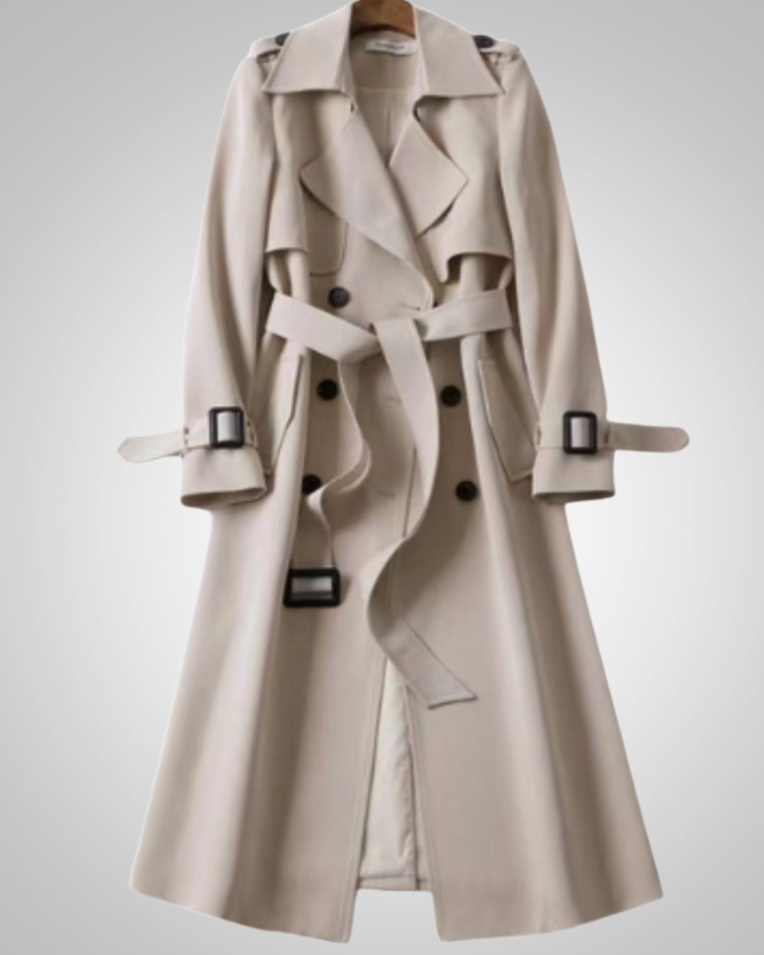 Sandra | Damen Klassischer Bindegürtel Trenchcoat