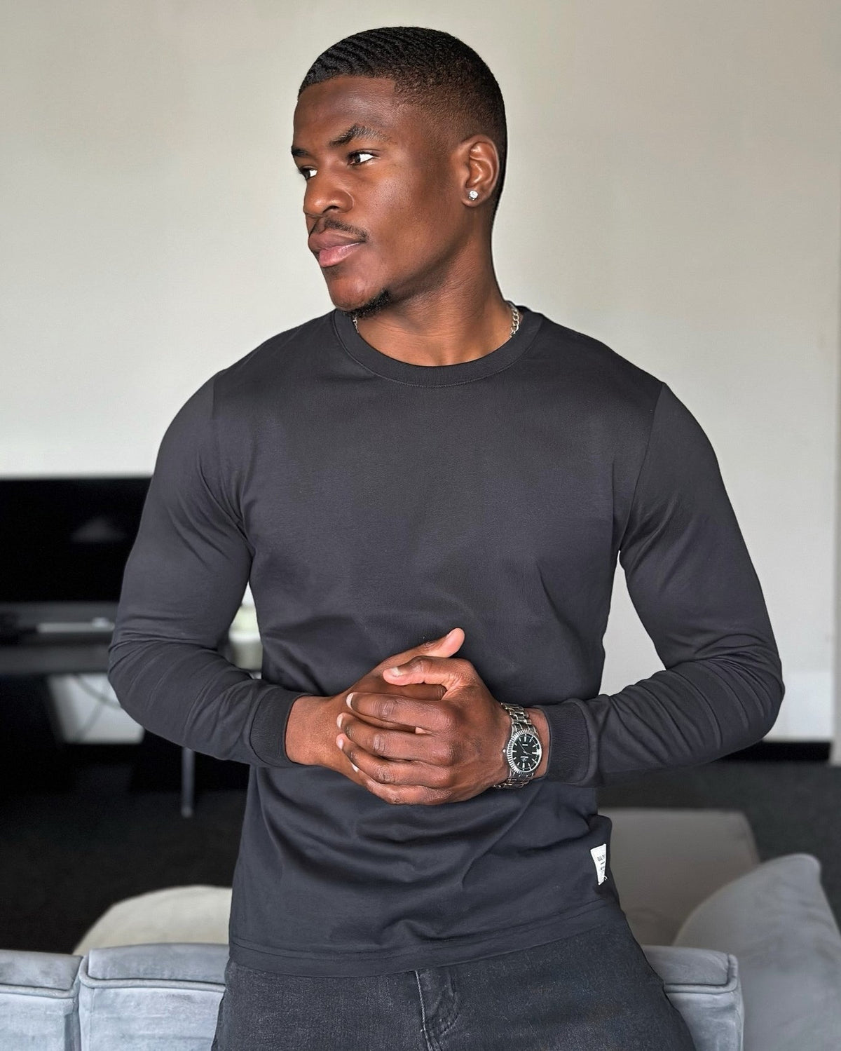 Eric | Herren Casual Slim Fit Langarm T-Shirt