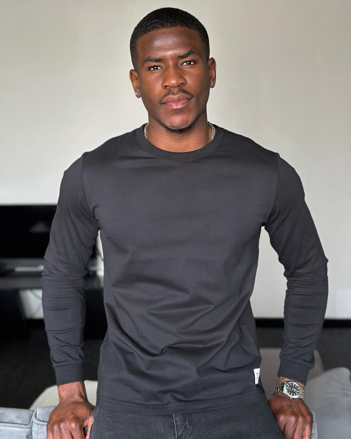 Eric | Herren Casual Slim Fit Langarm T-Shirt