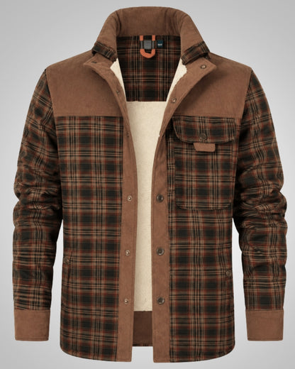 David | Herren Klassisches Karomuster Jacke mit Knöpfen