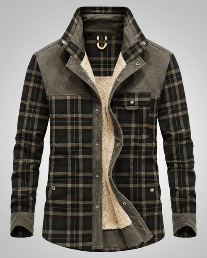 David | Herren Klassisches Karomuster Jacke mit Knöpfen