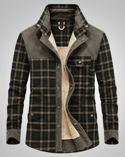 David | Herren Klassisches Karomuster Jacke mit Knöpfen