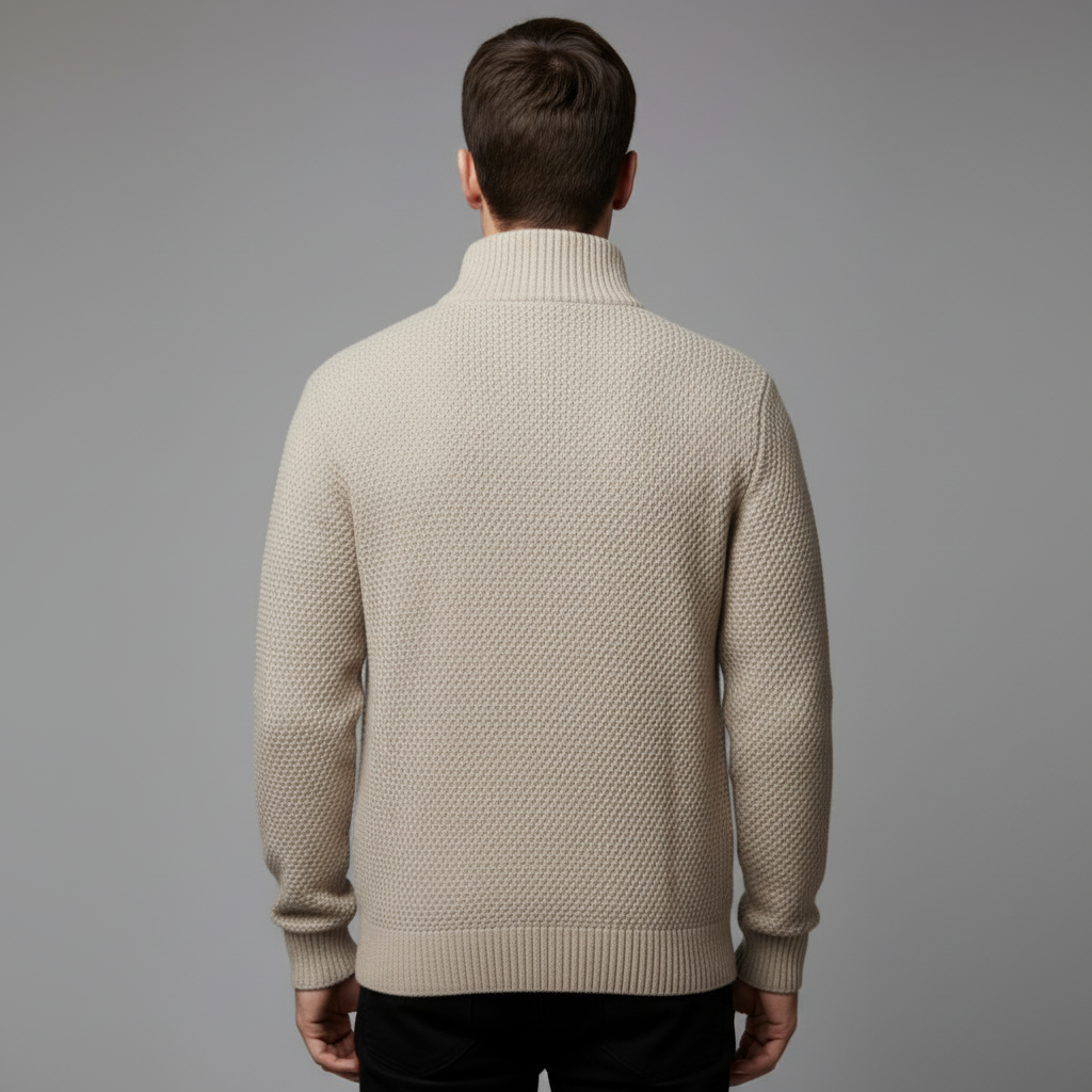 Wolfgang | Herren Bequem Fleece Strickjacke