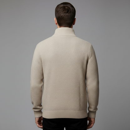 Wolfgang | Herren Bequem Fleece Strickjacke