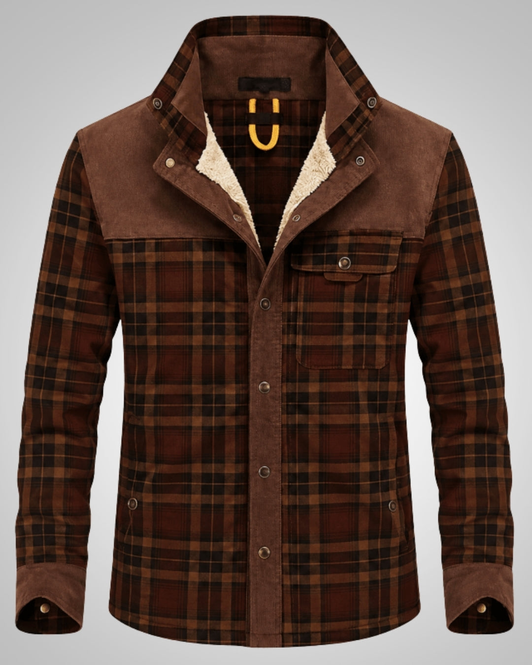 David | Herren Klassisches Karomuster Jacke mit Knöpfen