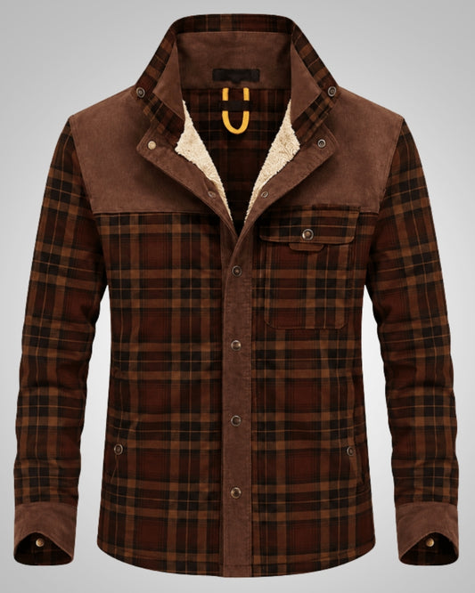 David | Herren Klassisches Karomuster Jacke mit Knöpfen