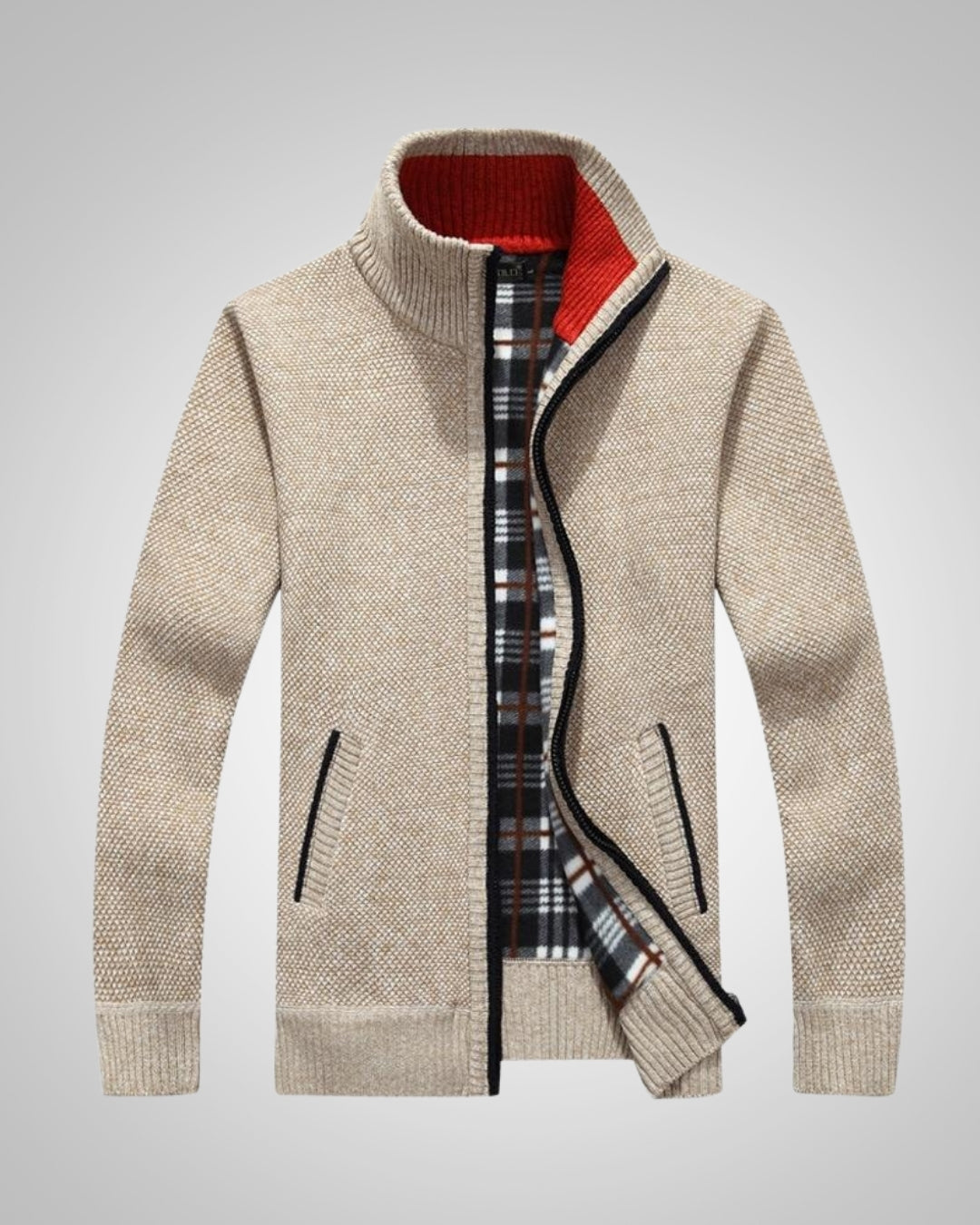 Wolfgang | Herren Bequem Fleece Strickjacke