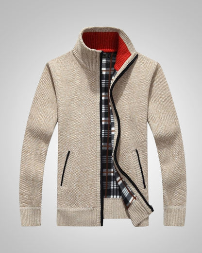 Wolfgang | Herren Bequem Fleece Strickjacke