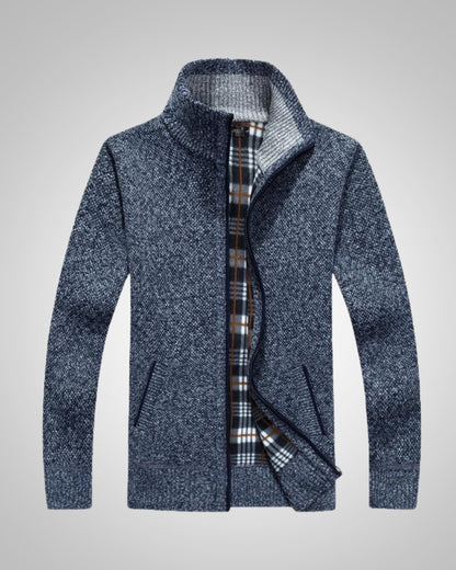 Wolfgang | Herren Bequem Fleece Strickjacke