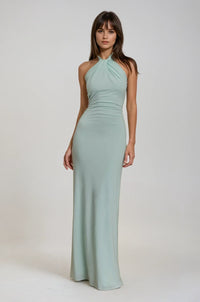 Martina | Damen Elegantes Neckholder Maxikleid Sommerlich Schmeichelnd
