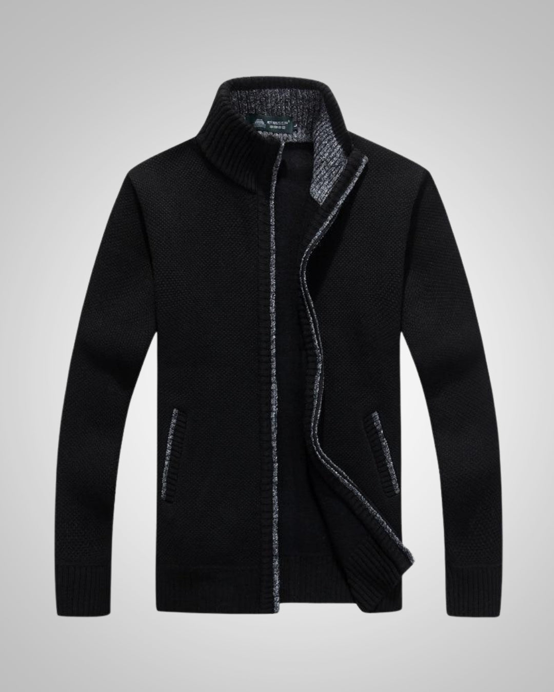Wolfgang | Herren Bequem Fleece Strickjacke