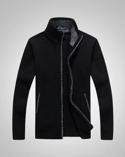 Wolfgang | Herren Bequem Fleece Strickjacke