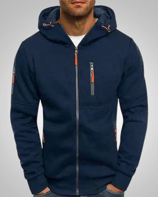 Herman | Herren Eleganter Hoodie Pullover mit Reißverschluss