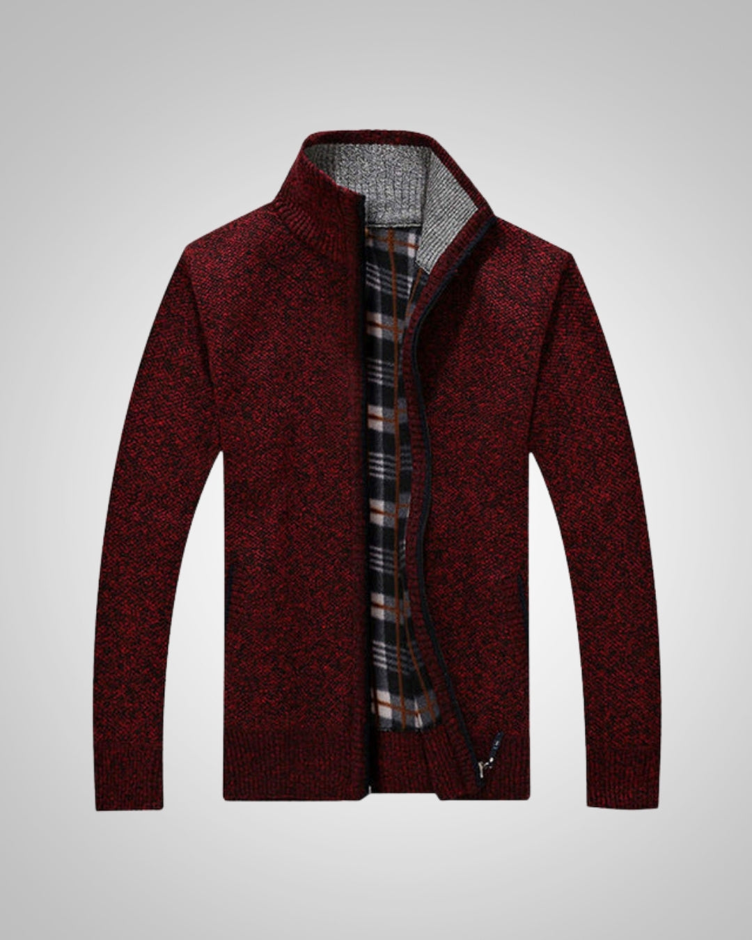 Wolfgang | Herren Bequem Fleece Strickjacke