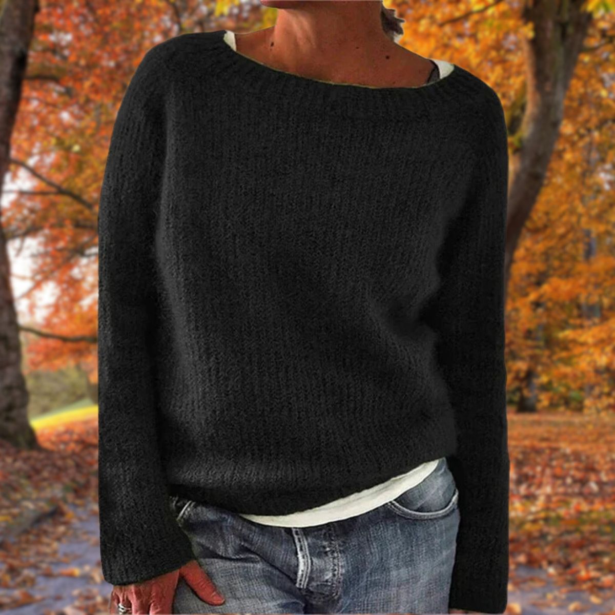 Charlotta | Damen Lässiger Lockere Passform Strickpullover