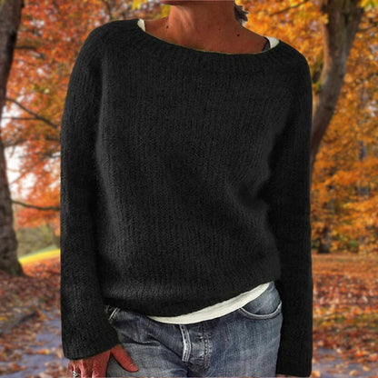 Charlotta | Damen Lässiger Lockere Passform Strickpullover