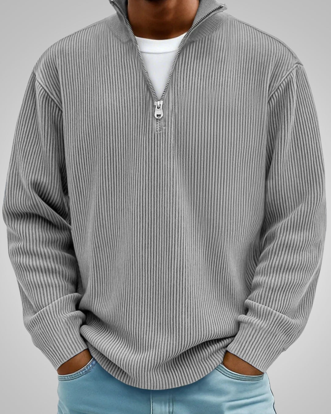 Richard | Herren Casual Half-Zip Strukturpullover